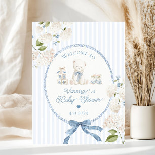 Póster Oso de peluche Chinoiserie Bienvenida al baby show