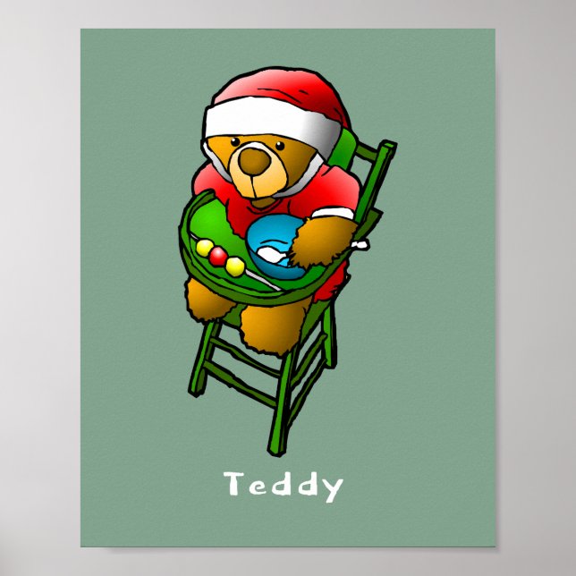Póster Oso de peluche de Navidad (Frente)