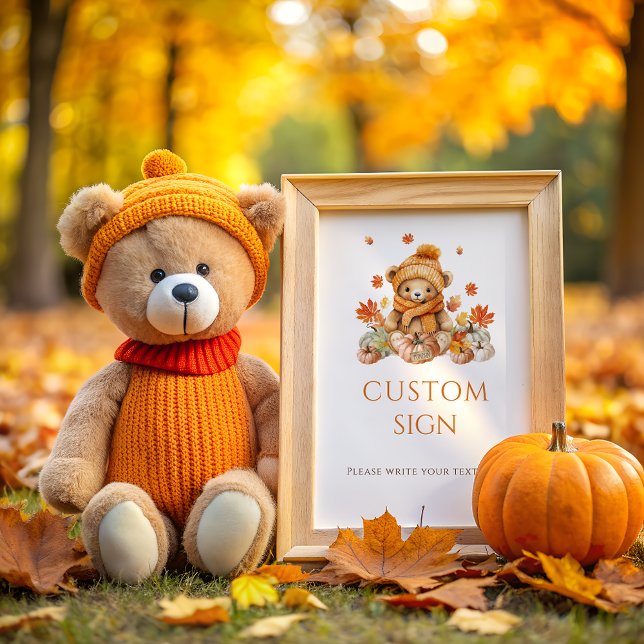 Póster Oso de peluche de otoño con Personalizado de Baby  (Subido por el creador)