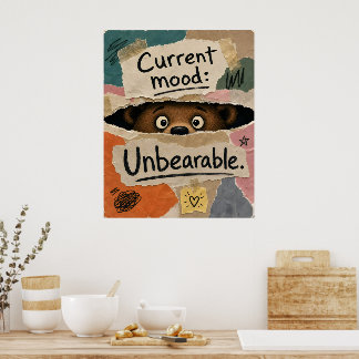 Póster Oso de peluche divertido