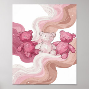 Póster Oso de peluche plateado dinámico TRES OSOS DE PELU