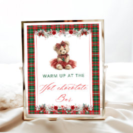 Póster Oso de peluche se calienta en la barra de chocolat