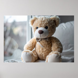 Póster Oso de peluche sentado acogedor