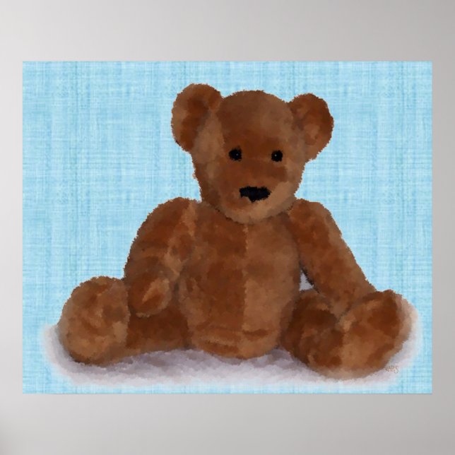 Póster Oso de peluche (verde azulado) (Frente)