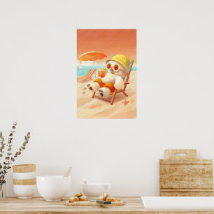 Póster Oso de playa de verano