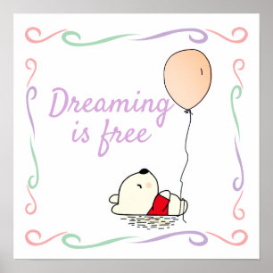 Póster Oso de Sueños Libres con Globos