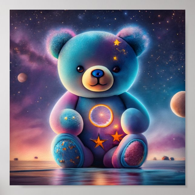 Póster Oso De Teddy Cósmico (Frente)