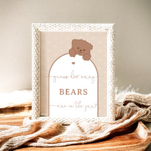 Póster Oso De Teddy minimalista Adivina Cuántos Osos