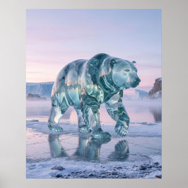 Póster Oso de Vidrio Amanecer Ártico