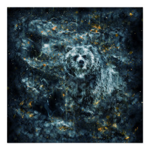 Póster Oso del alcohol