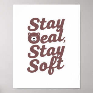 Póster Oso Dulce con Sudadera Mensaje Positivo