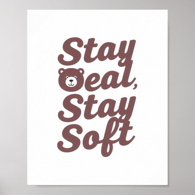 Póster Oso Dulce con Sudadera Mensaje Positivo (Frente)