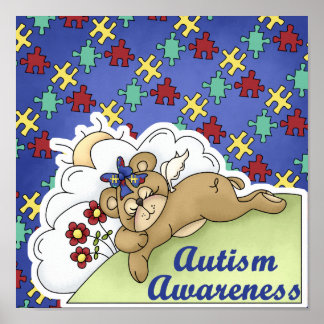 Póster Oso durmiente de sensibilización sobre autismo