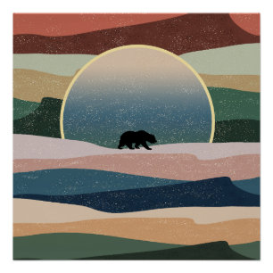 PÓSTER OSO EN EL SOL DESIERTO