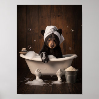 Póster Oso en la bañera