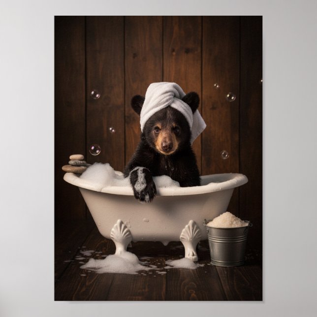 Póster Oso en la bañera (Frente)