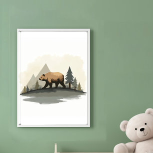 Póster Oso en las Montañas