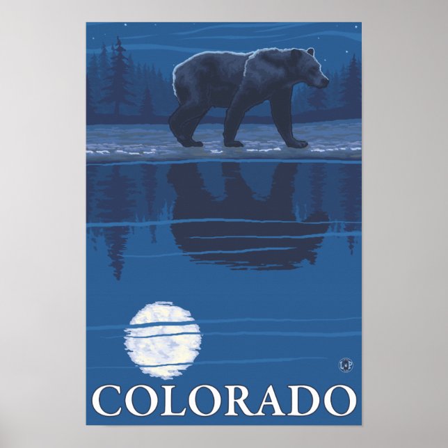 Póster Oso en MoonlightColorado (Frente)