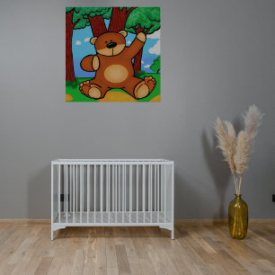 Póster Oso en praderas