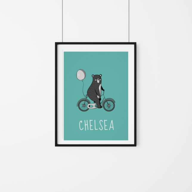 Póster Oso escandinavo sobre la bicicleta Minimalista per (Subido por el creador)