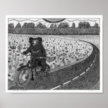 Oso eslovaco en motocicleta #2 Poster