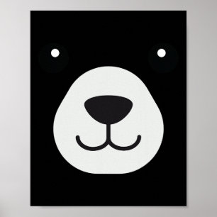 Póster Oso Face Halloween Costume Oso Niños Animales