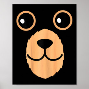 Póster Oso Face Halloween Disstume Oso Marrón Niños Anima