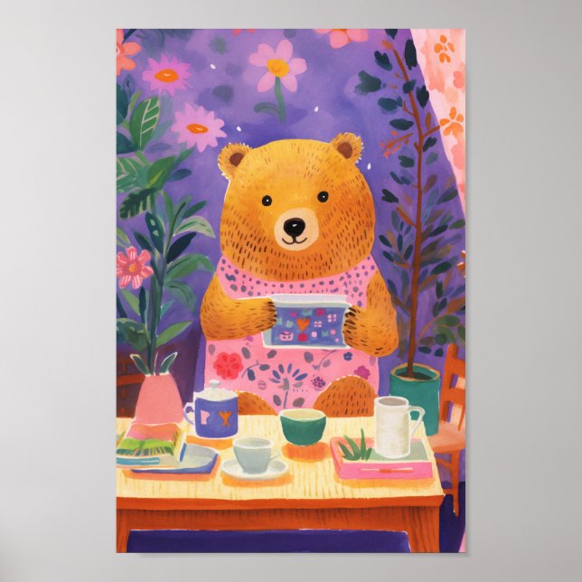 Póster Oso feliz relleno (Frente)