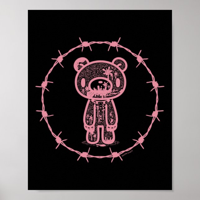 Póster Oso Glamuroso El Rústico Círculo De Cables De Piza (Frente)