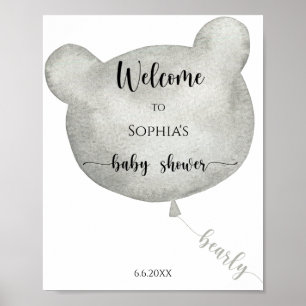 Póster Oso Globo Bienvenida