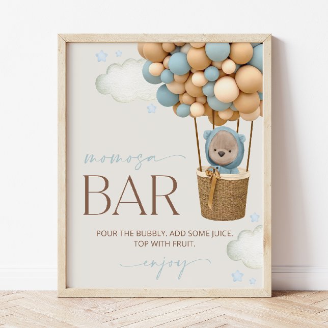 Póster Oso, globos azules, globo de aire caliente, bar Mo (Subido por el creador)