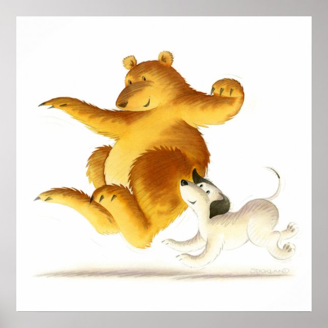 Póster Oso gracioso para niños y perro de cachorro curado (Frente)