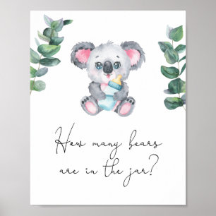 Póster Oso Koala - Adivina cuántos osos hay en el frasco