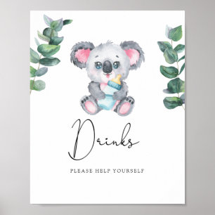 Póster Oso Koala Drinks sírvete tú mismo