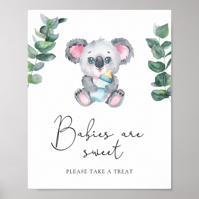 Póster Oso Koala - las crías son dulces (Frente)