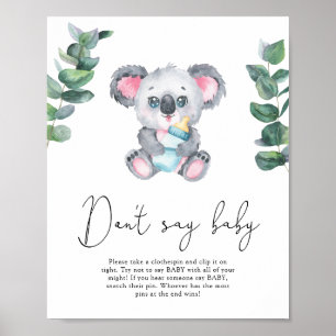 Póster Oso Koala No digas bebé