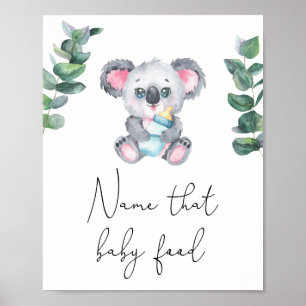 Póster Oso koala - Nombra esa comida para bebés