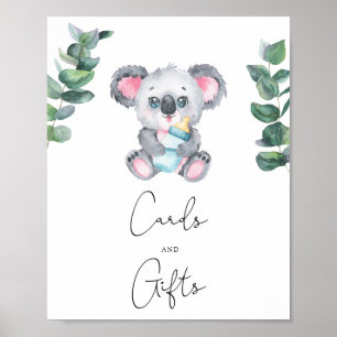 Póster Oso Koala - tarjetas y regalos baby shower