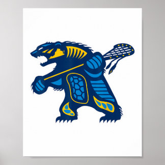 Póster Oso Lacrosse Indígena