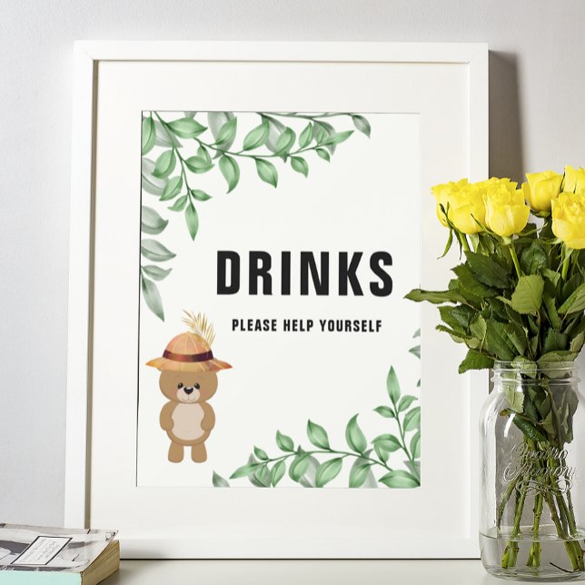 Póster Oso lindo en el Baby Shower de las bebidas de made (Subido por el creador)