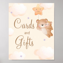 Póster Oso mami en tarjetas de Baby Shower y regalos en g