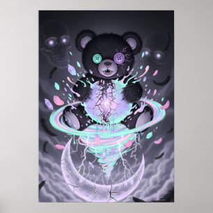 Póster Oso Místico Pastel Gótico