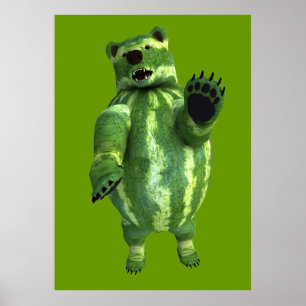 Póster Oso nacional del día de la sandía