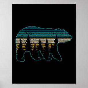 Póster Oso Naturaleza Grizzly Marrón Oso Negro Senderismo