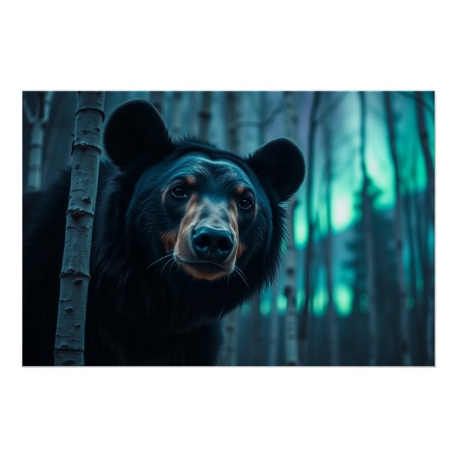 Póster Oso negro y arte de Aurora (Anverso)