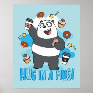 Póster Oso Panda - ¡Abrazo en una taza!