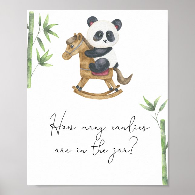 Póster Oso panda - adivina cuántos dulces (Frente)
