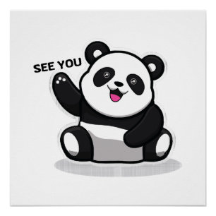 Póster oso panda adorable