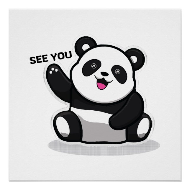Póster oso panda adorable (Anverso)