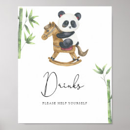 Póster Oso Panda Bebidas sírvete tú mismo